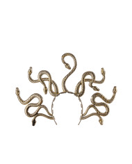 Cerchietto medusa oro in plastica con cartellino/etichetta