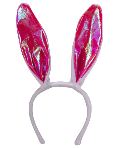 Serre-tête lapin rose, sur papier cartonné