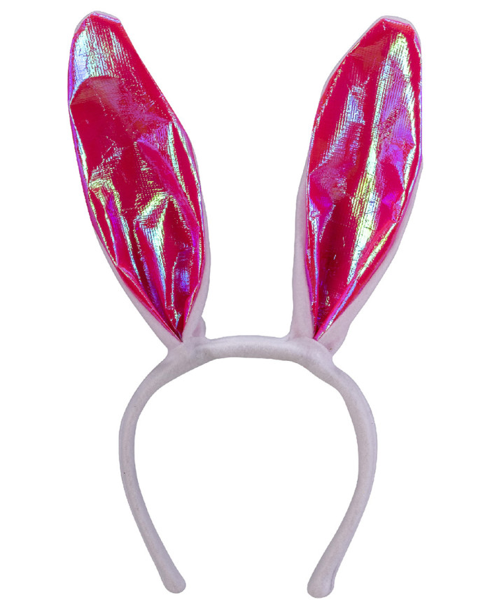 Serre-tête lapin rose, sur papier cartonné
