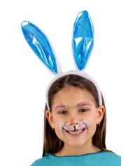 Light blue rabbit headband on card