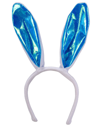 Serre-tête lapin bleu clair, sur papier cartonné