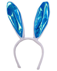 Light blue rabbit headband on card