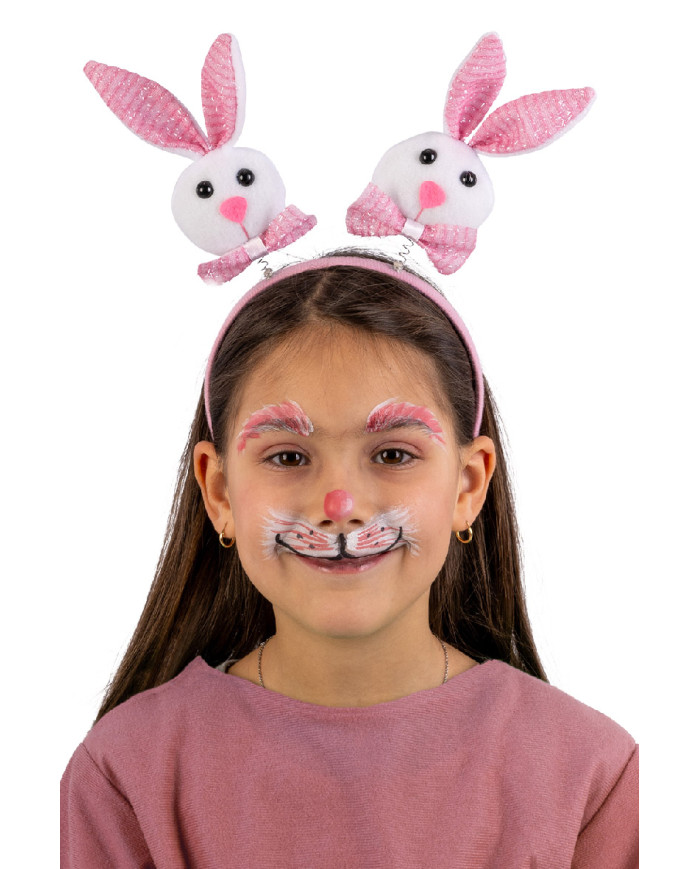 Pink rabbits headband on card