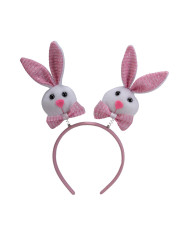 Cerchietto con conigletti rosa con cavallotto