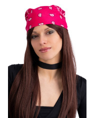 Bandana aus Stoff, ca. 55 x 55 cm, rosa fluoreszierend, in Beutel mit Aufhänger Bandana aus Stoff, ca. 55 x 55 cm, rosa fluoreszierend, in Beutel mit Aufhänger