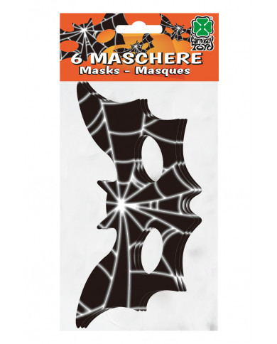 Pack of 6 paper chinless masks in the shape of a bat for a nice