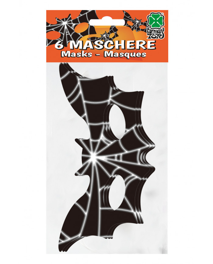 Pack of 6 paper chinless masks in the shape of a bat for a nice