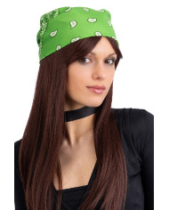 Bandana verde fluo in tessuto cm. 55x55 ca. in busta con cavallotto Bandana verde fluo in tessuto cm. 55x55 ca. in busta con cavallotto