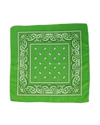 Bandana vert fluo en tissu 55x55 cm env., dans un sachet avec étiquette ferme-sachet Bandana vert fluo en tissu 55x55 cm env., dans un sachet avec étiquette ferme-sachet