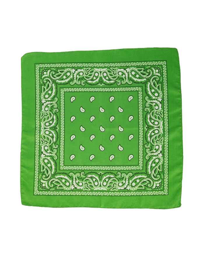 Bandana verde fluo in tessuto cm. 55x55 ca. in busta con cavallotto Bandana verde fluo in tessuto cm. 55x55 ca. in busta con cavallotto