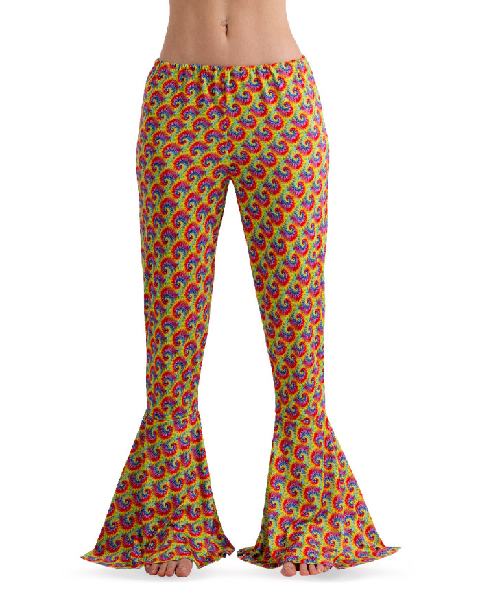 Pantalon hippie multi-couleurs, dans un sachet avec crochet