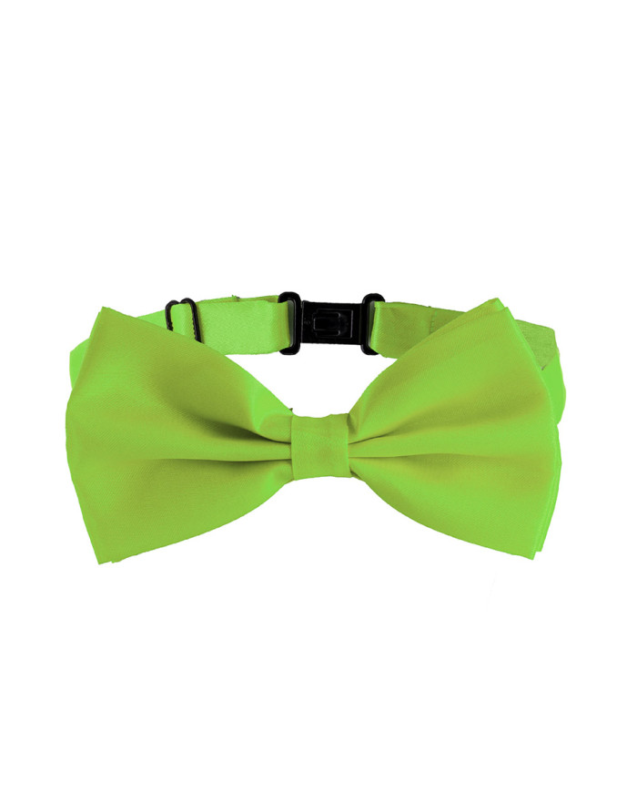 Papillon vert fluo en tissu, sur papier cartonné