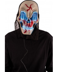 Plastic skeleton mask with lighting decorations, a disguise to