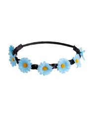 Coroncina con fiori su treccina col. ass. con cavallotto