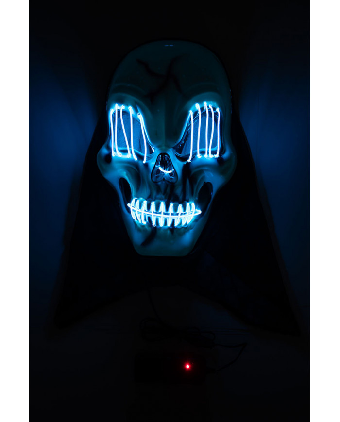 Plastic skeleton mask with lighting decorations, a disguise to