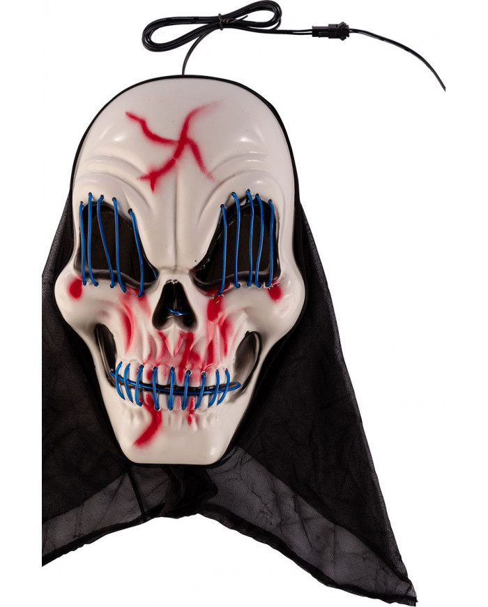 Plastic skeleton mask with lighting decorations, a disguise to