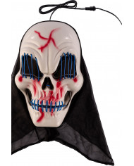 Maschera scheletro in plastica con decorazioni luminose in