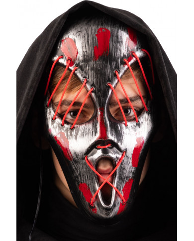 Plastic ghost mask with lighting decorations, a disguise to