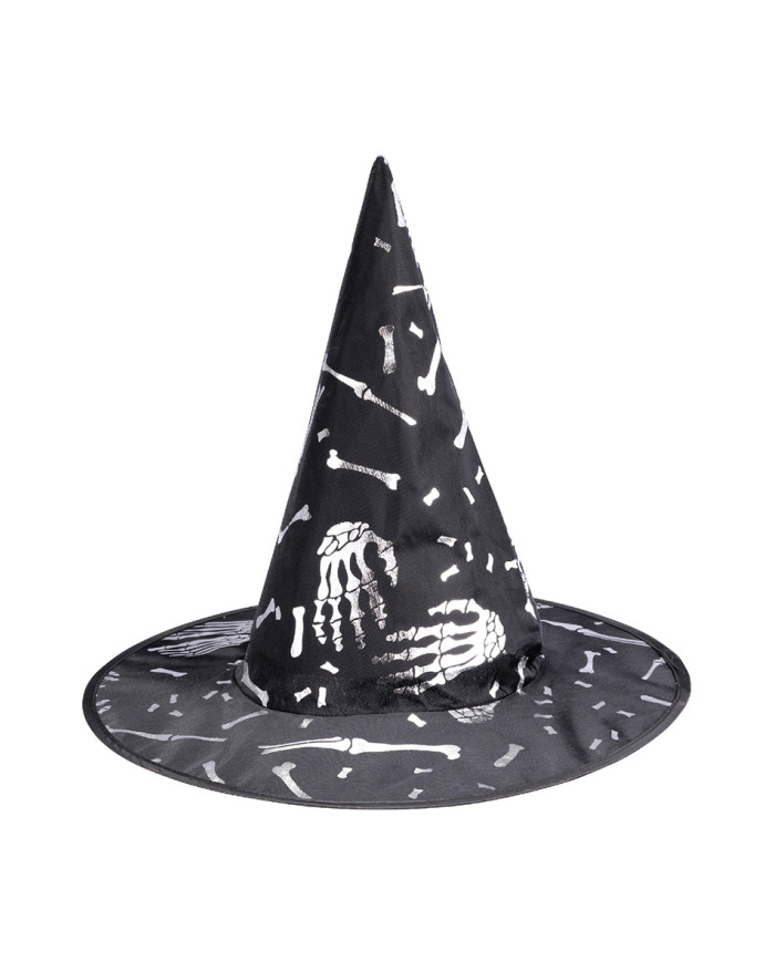 Witch black hat with silver decorations  h.cm.34 with label