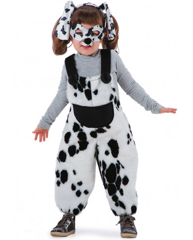 Plush overall for kid with adjustable suspenders, mask and