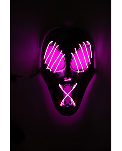 Plastic ghost mask with lighting decorations, a disguise to