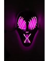 Maschera fantasma in plastica di colore grigio e rosso con