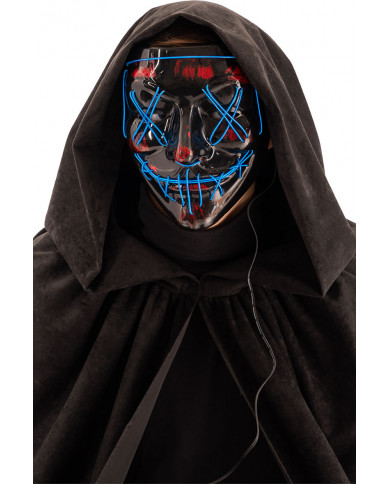 Plastic horror mask with lighting decorations, a disguise to