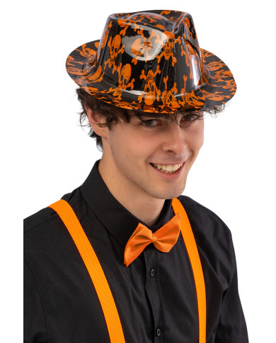 Sombrero de gángster Halloween de plástico modelos surtidos con etiqueta colgante/etiqueta adhesiva
