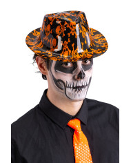 Chapeau gangster halloween en plastique, modèles assortis, avec étiquette volante / étiquette