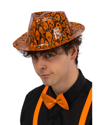 Sombrero de gángster Halloween de plástico modelos surtidos con etiqueta colgante/etiqueta adhesiva