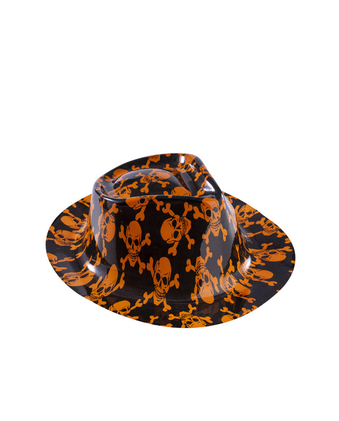 Gangsterhut Halloween aus Kunststoff versch. Modelle mit Pappschild/Etikett
