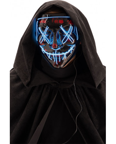 Plastic horror mask with lighting decorations, a disguise to