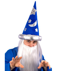 Wizard velvet hat with silver stars and edge h.cm.37 with label