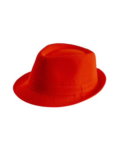 Orange fluo gangster hat with label