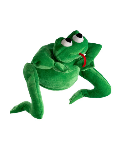 Frog hat with label