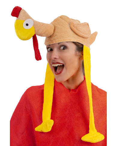 Chapeau poulet en tissu, avec étiquette volante / étiquette Chapeau poulet en tissu, avec étiquette volante / étiquette