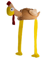 Chapeau poulet en tissu, avec étiquette volante / étiquette