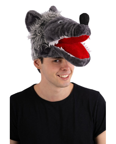 Chapeau loup en tissu, avec étiquette volante / étiquette