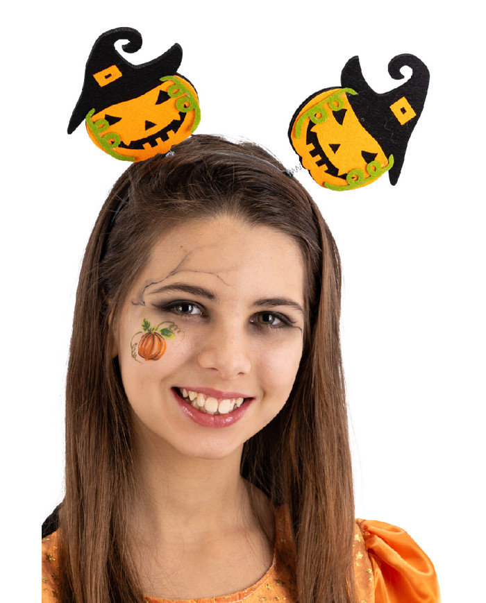 Diadema calabaza de fieltro con solapa de cartón Diadema calabaza de fieltro con solapa de cartón