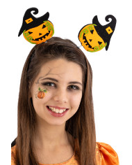 Felt pumpkin headband with header Felt pumpkin headband with header