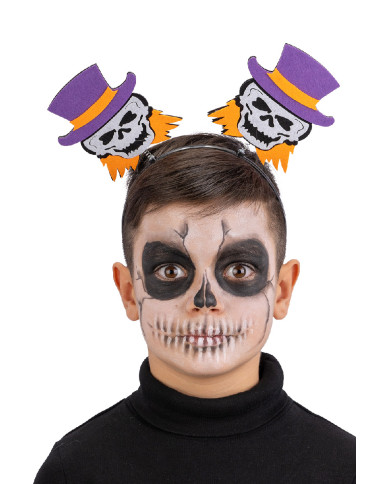 Haarreif Totenkopf aus Filz mit Aufhänger
