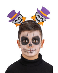 Felt skull headband with header