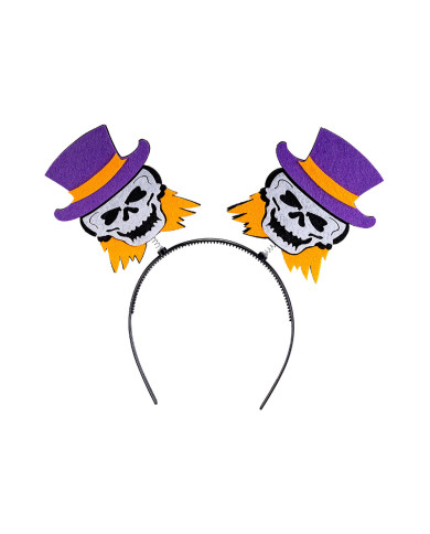 Haarreif Totenkopf aus Filz mit Aufhänger