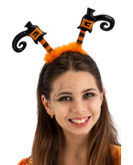 Diadema con piernas de bruja con solapa de cartón