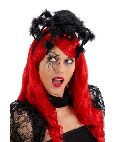 Cerchietto con ragno peloso con cartellino/etichetta