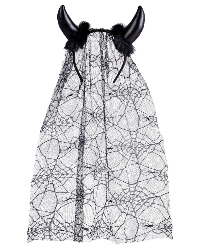 Serre-tête diable noir avec dentelle, dans un sachet avec étiquette ferme-sachet Serre-tête diable noir avec dentelle, dans un sachet avec étiquette ferme-sachet
