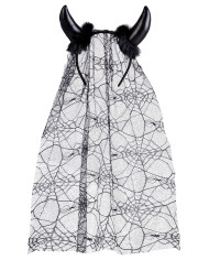 Serre-tête diable noir avec dentelle, dans un sachet avec étiquette ferme-sachet Serre-tête diable noir avec dentelle, dans un sachet avec étiquette ferme-sachet