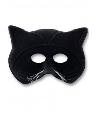 Maschera mezzo viso da gattino nero con baffi bianchi in Maschera mezzo viso da gattino nero con baffi bianchi in