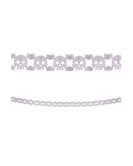 Guirlande têtes de mort en papier, long. cm 300 x diamètre cm 22 env., dans un sachet avec étiquette ferme-sachet