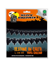 Festone pipistrelli in carta l.cm.300 x h.cm.17 ca. in busta su cartoncino